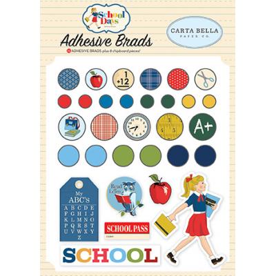 Carta Bella School Days Embellishments - Adhesive Brads